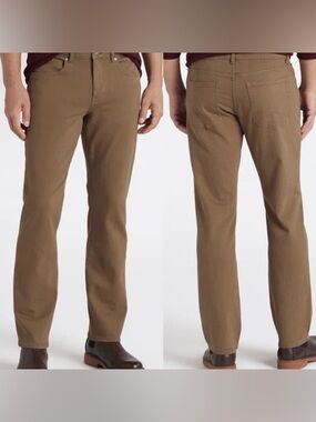 Warp + Weft Men’s 35x32 ORD Old Chicago Straight Brown Stretch Jeans Casual
